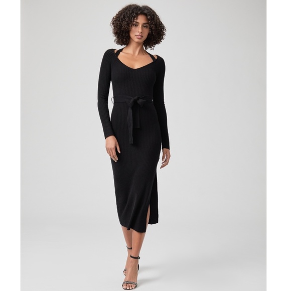 PAIGE Dresses & Skirts - PAIGE:Women's Nerine Long Sleeve Sweater Dress Halter Neckline in Black (NWT)